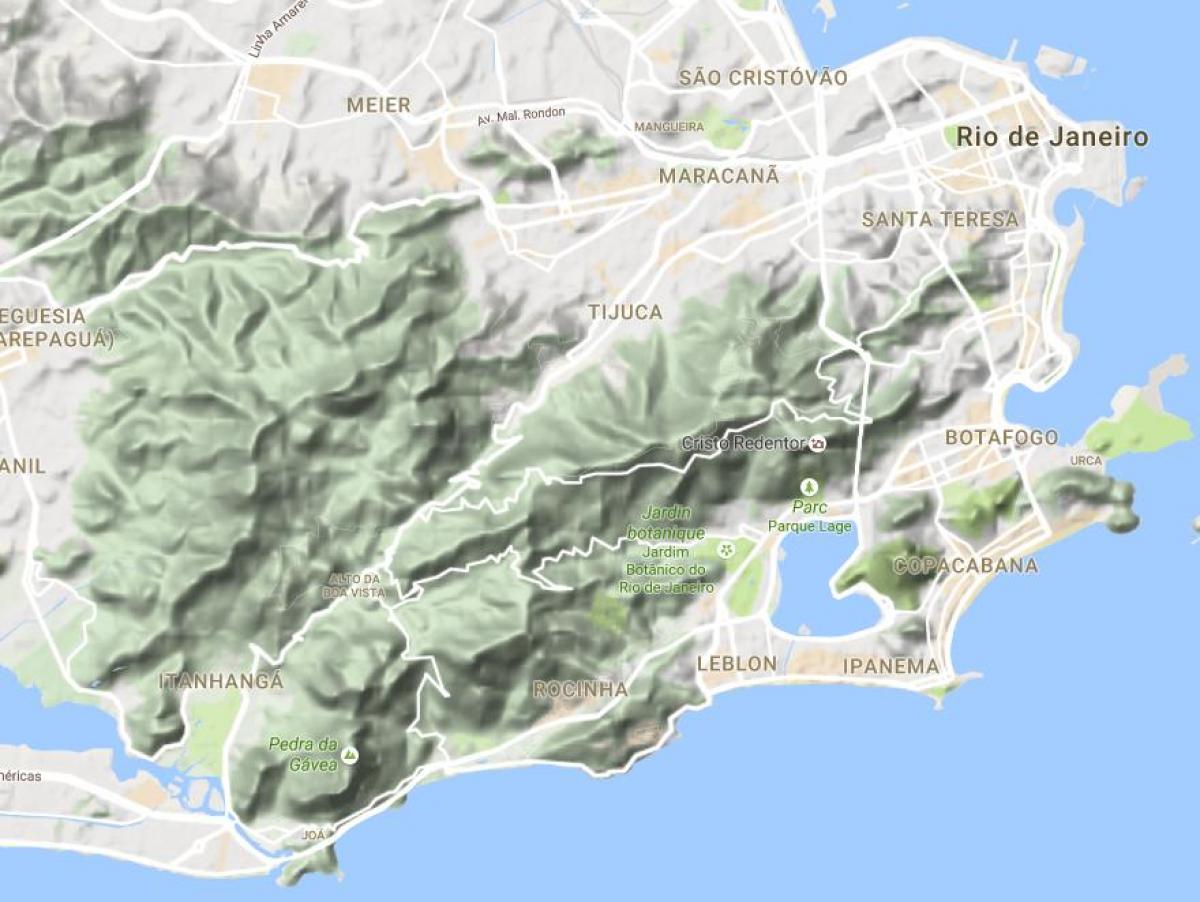 Karte atvieglojumu Rio de Janeiro