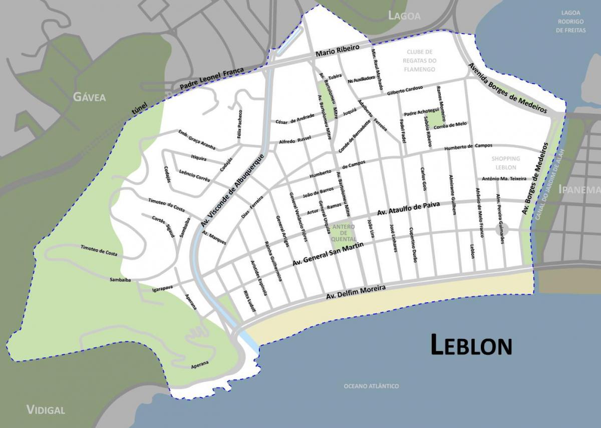 Karte Leblon beach