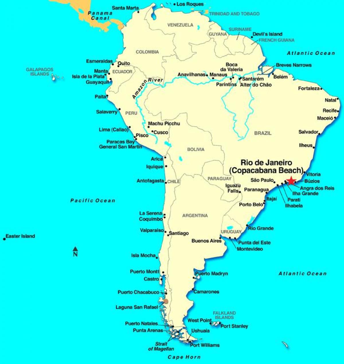 Karte Rio de Janeiro atrodas Dienvidamerikā