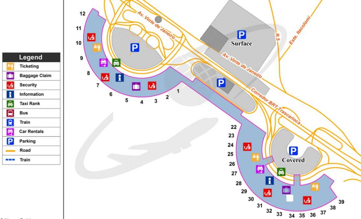 Karte no Starptautiskās lidostas Rio de Janeiro