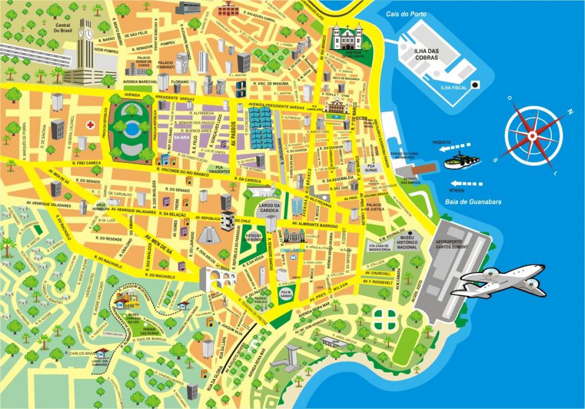 Karte atrakcijas Rio de Janeiro