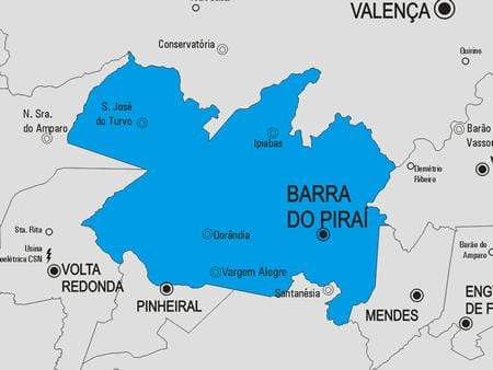 Karte Barra do Piraí pašvaldības