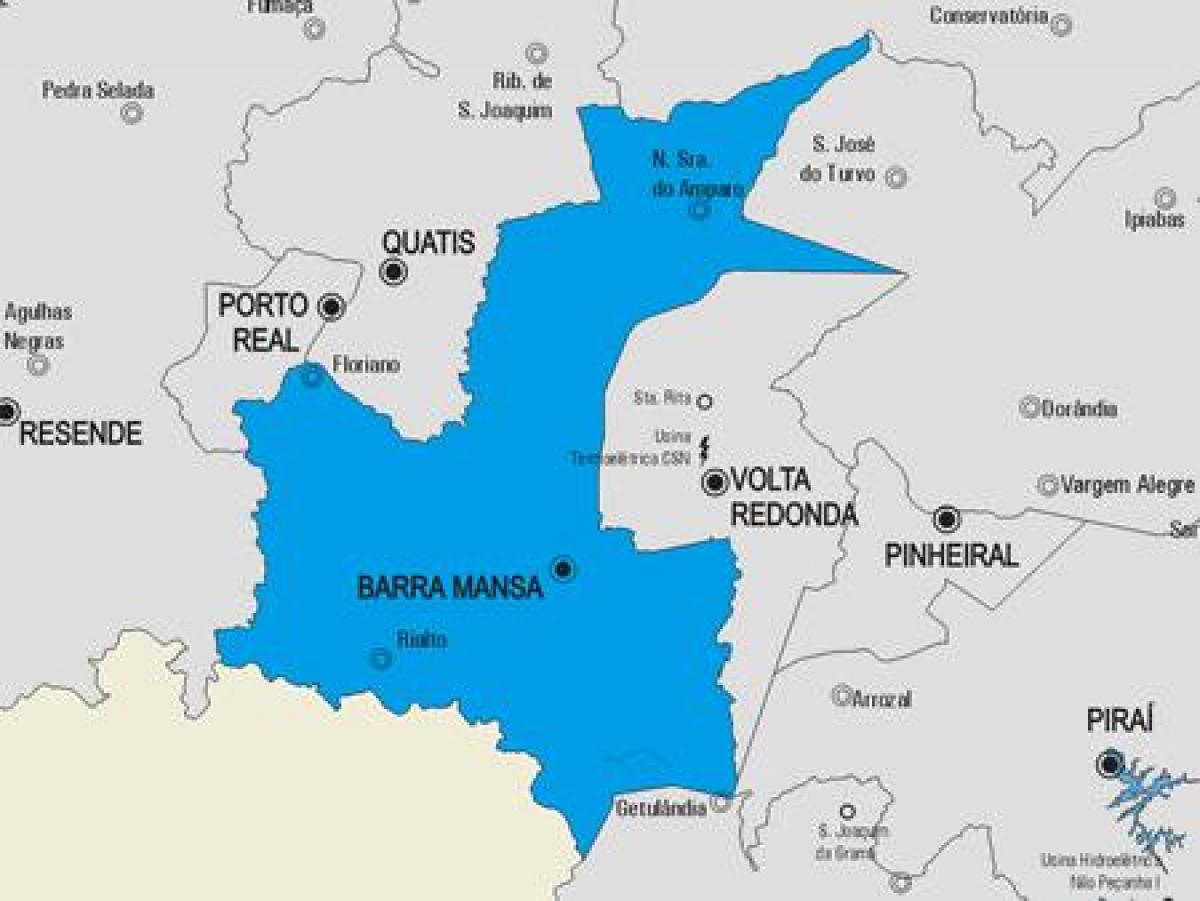 Karte Barra Mansa pašvaldības