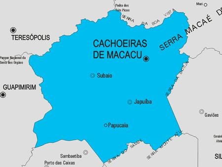 Karte Cachoeiras de Macacu pašvaldības