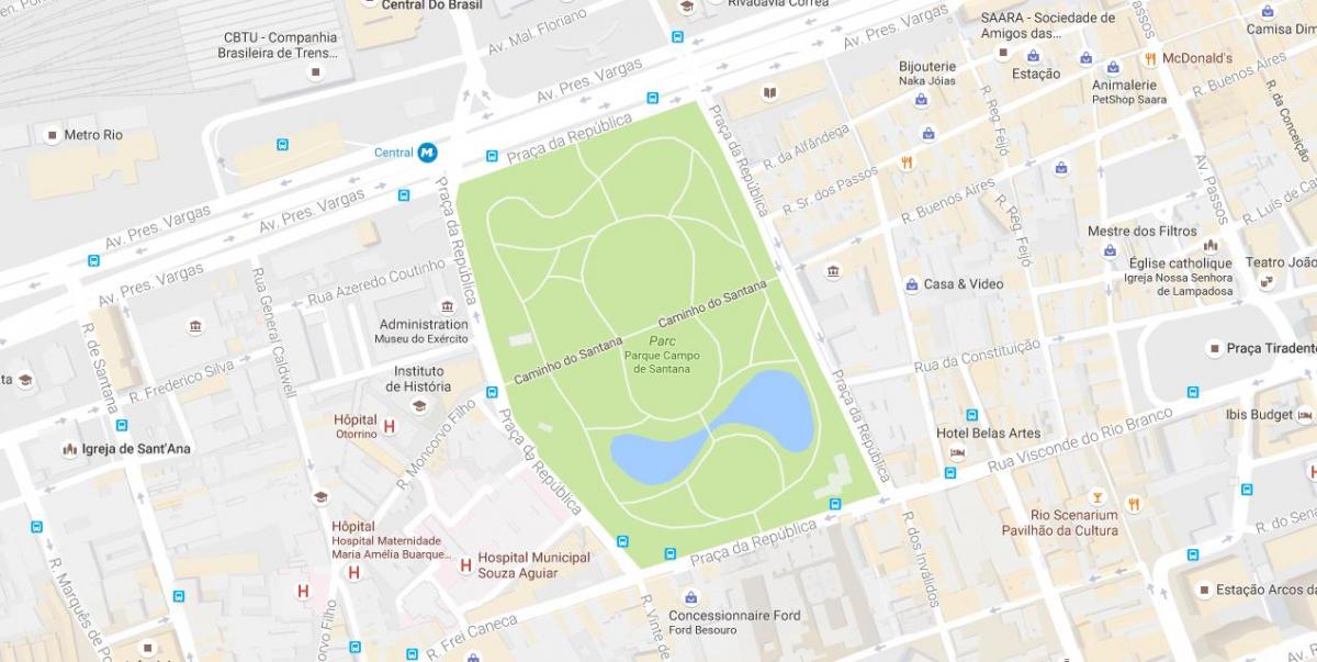 Karte Campo de Santana parks