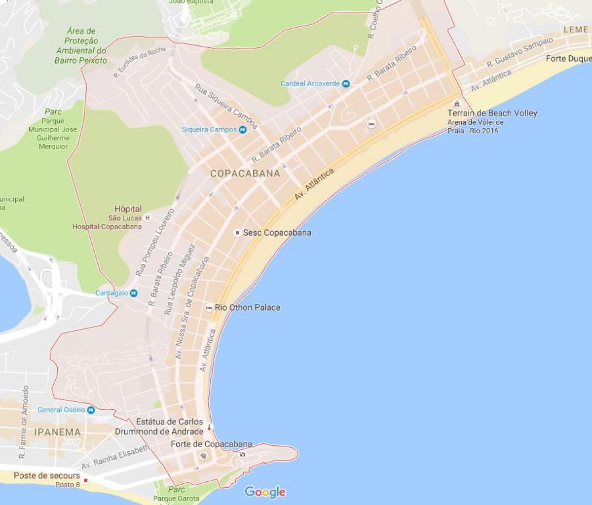 Karte Copacabana