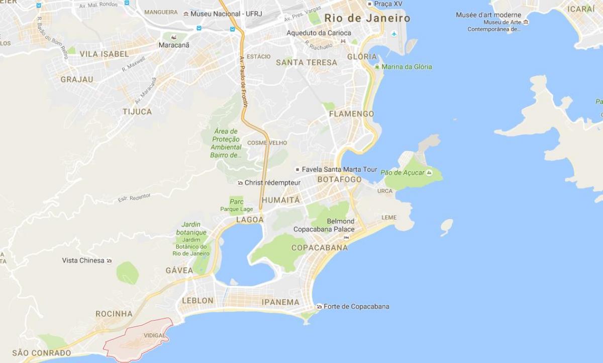 Karte favela Vidigal