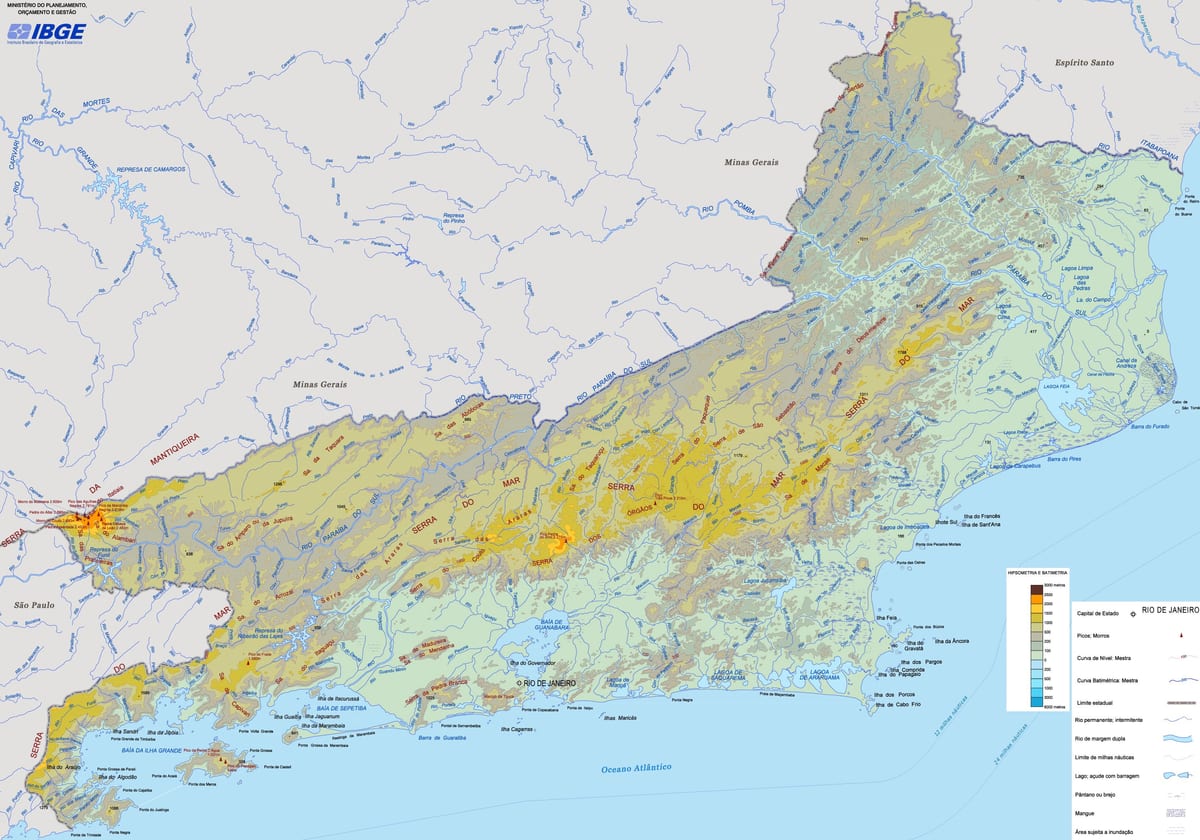 Karte glābšanas valsts Rio de Janeiro