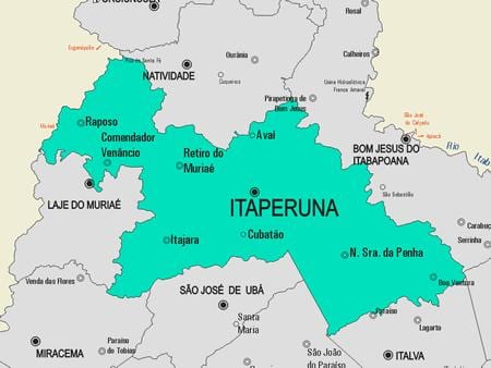 Karte Itaperuna pašvaldības