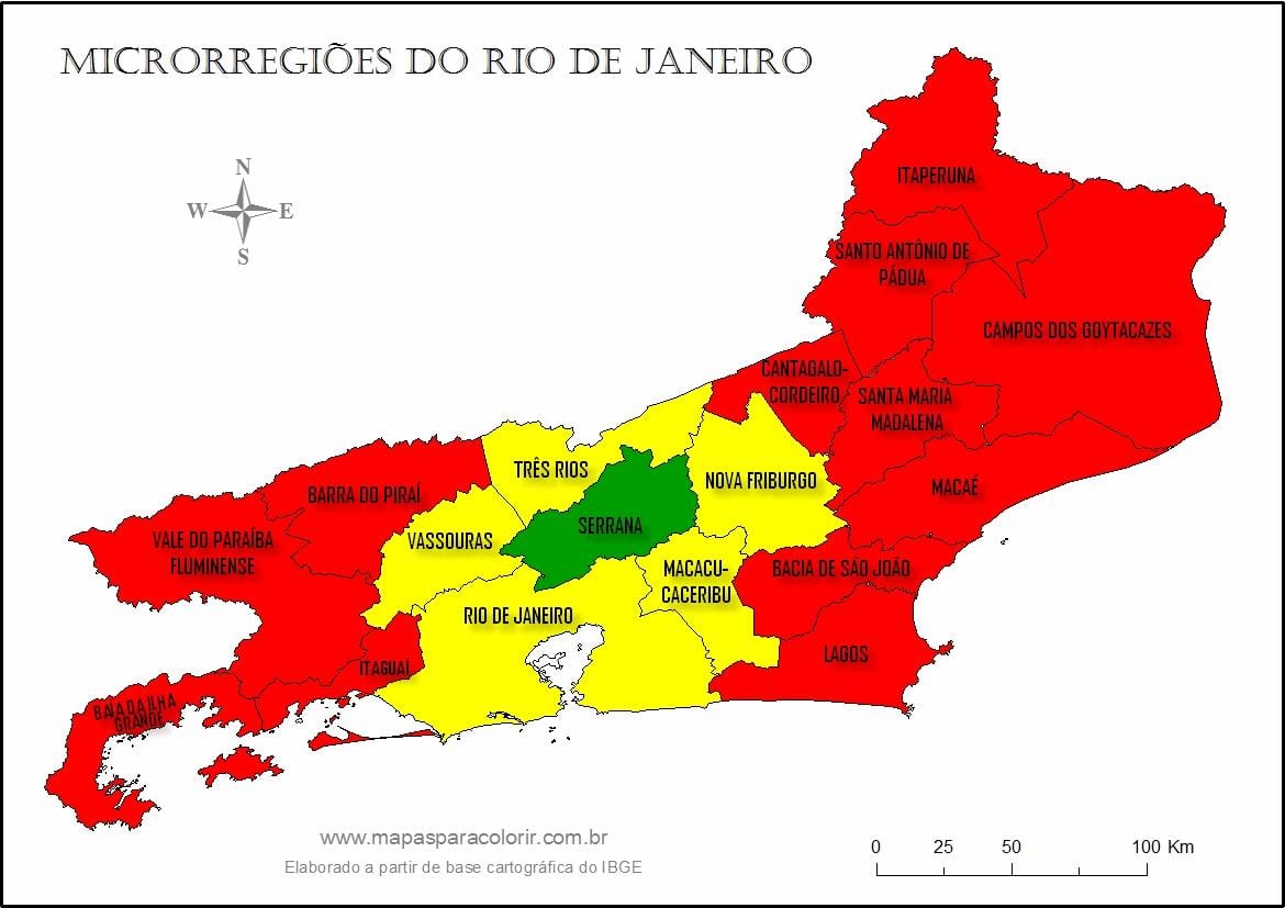 Karte micro-reģionos Rio de Janeiro