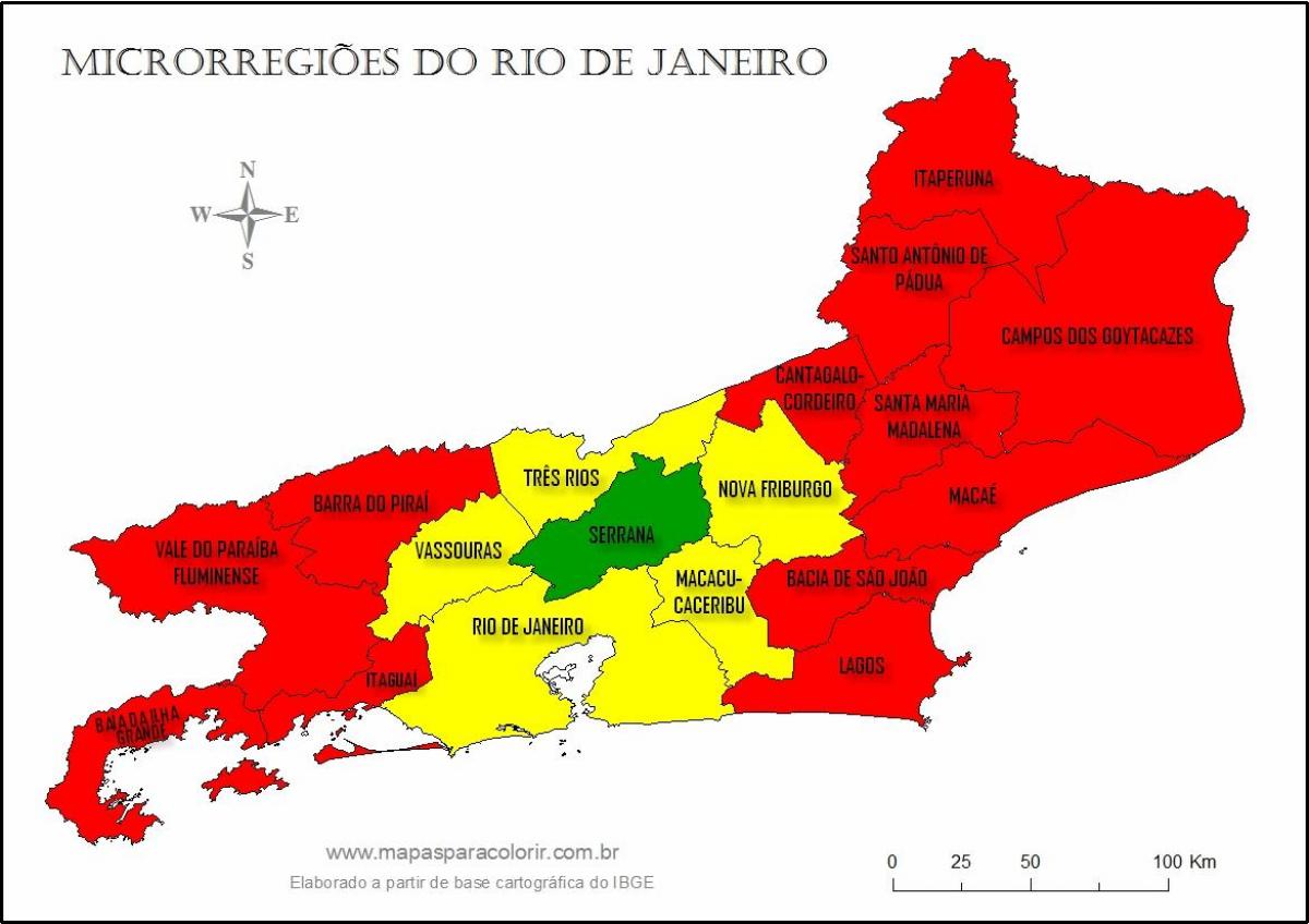 Karte micro-reģionos Rio de Janeiro