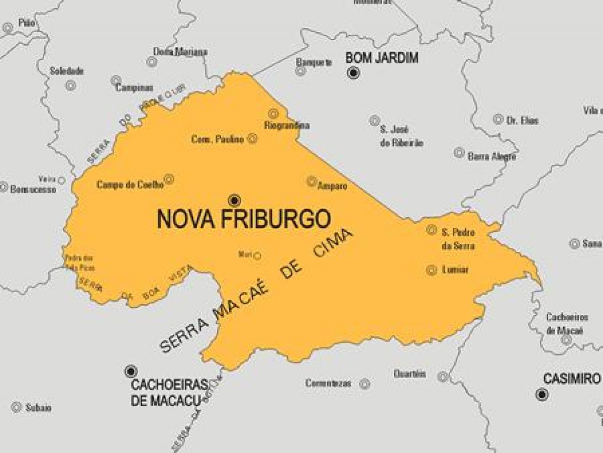 Karte Nova Friburgo pašvaldības