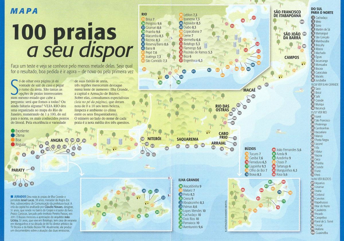 Karte pludmales Riodežaneiro