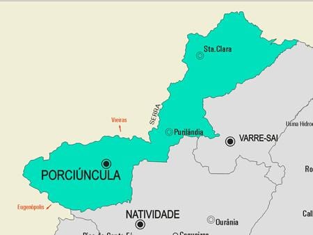 Karte Porciúncula pašvaldības