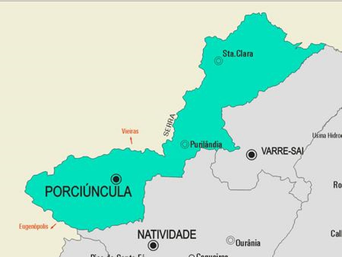 Karte Porciúncula pašvaldības