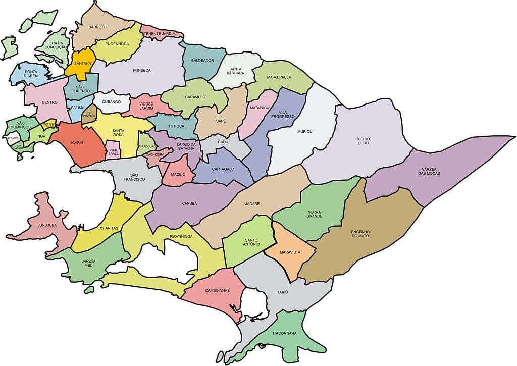Karte Quartiers Niterói