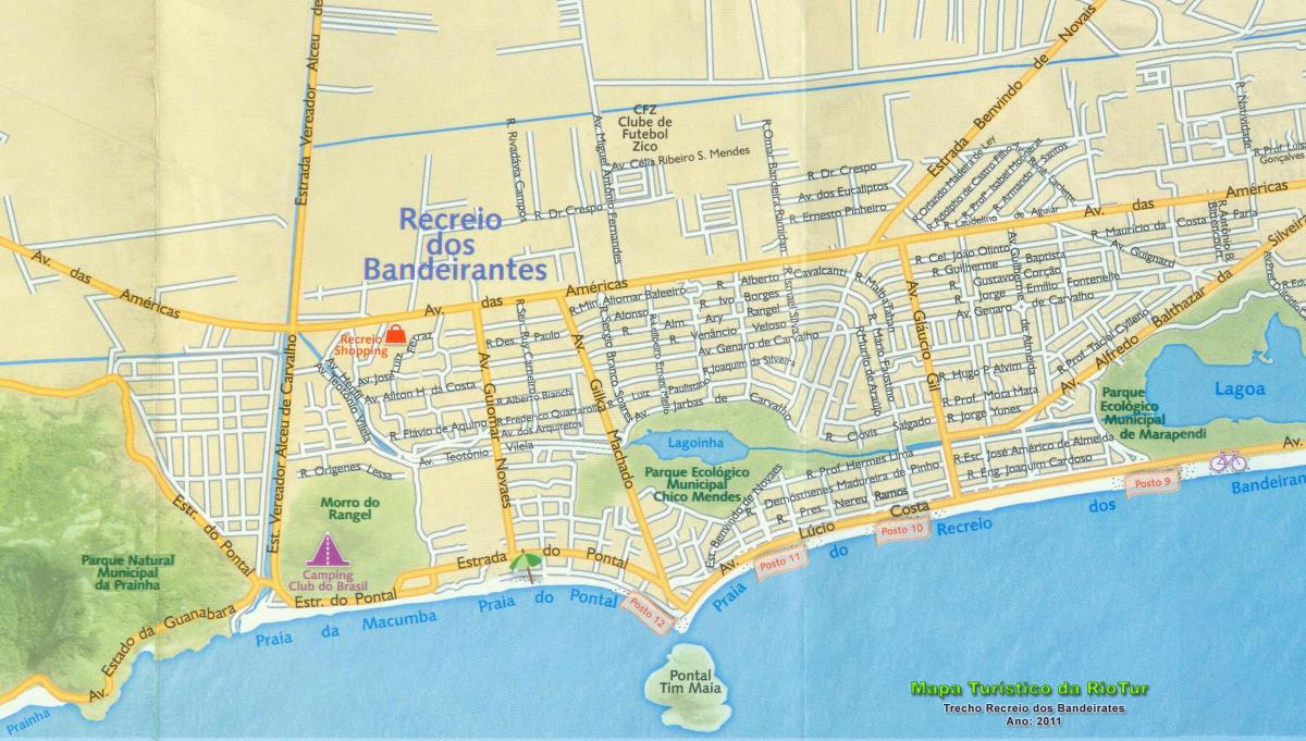 Karte Recreio beach