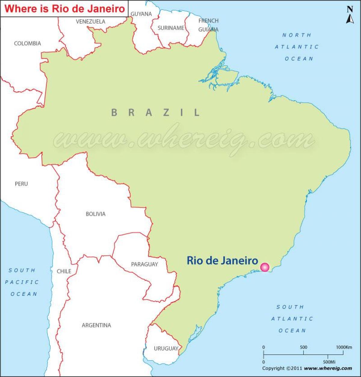 Karte Rio de Janeiro, Brazīlija