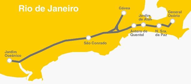 Karte Rio de Janeiro metro Līnijas 4