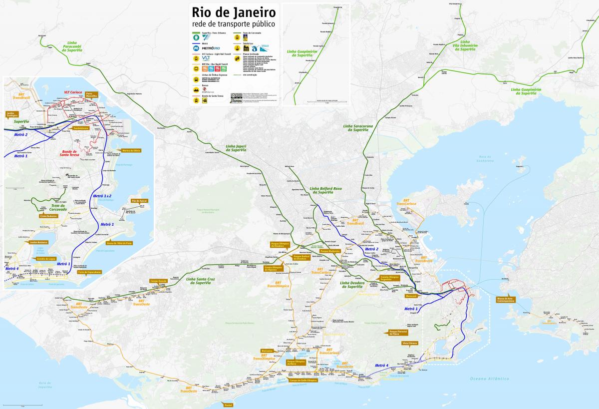 Karte Rio de Janeiro transports