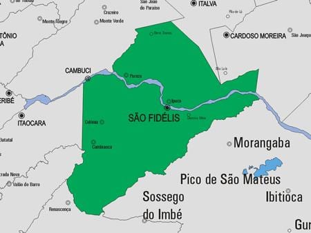 Karte São Francisco de Itabapoana pašvaldības