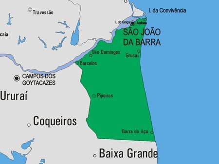 Karte São João da Barra pašvaldības