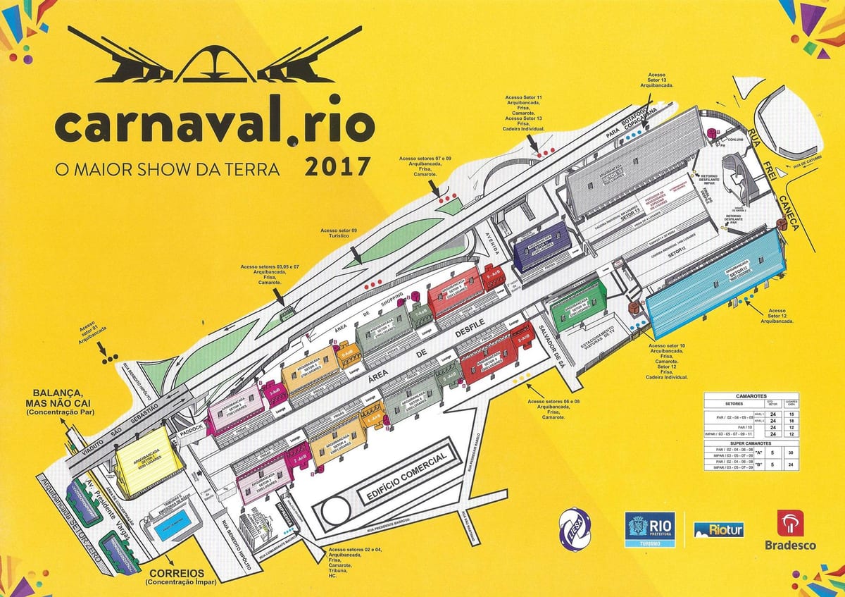Karte Sambodrome Marquês de Sapucaí
