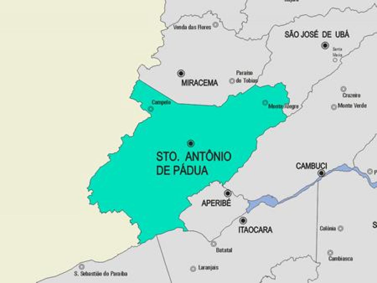 Karte Santo Antônio de Pádua pašvaldības