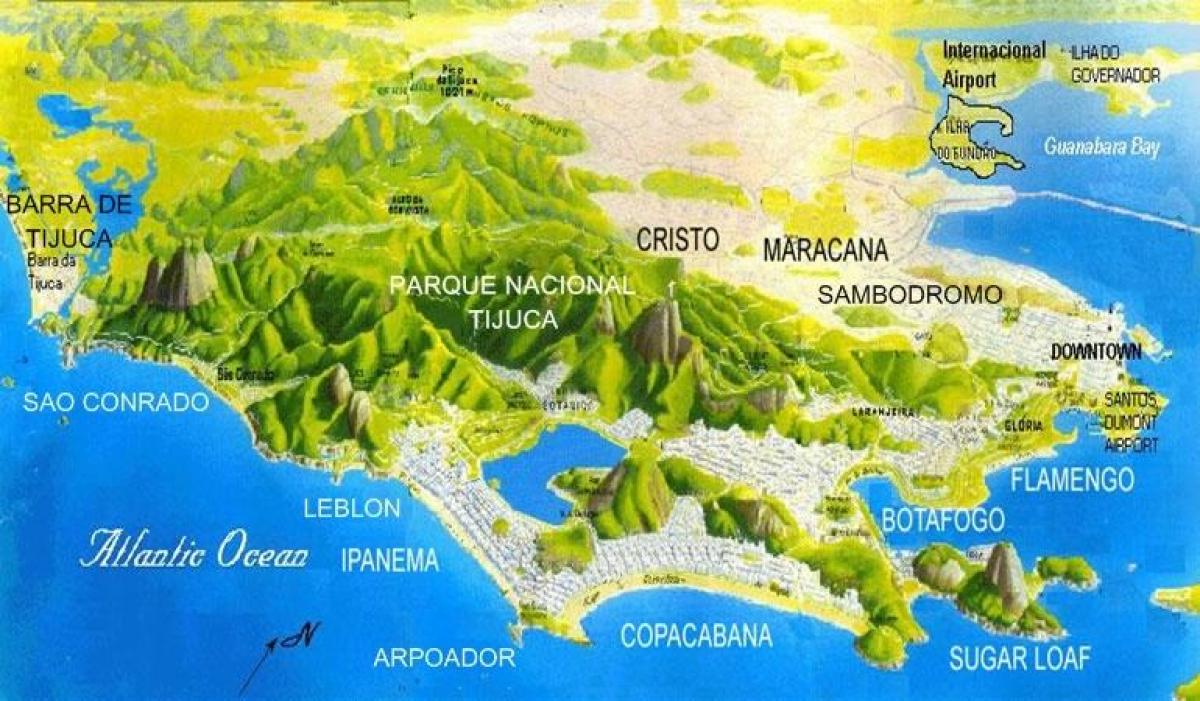 Karte Sao Conrado beach