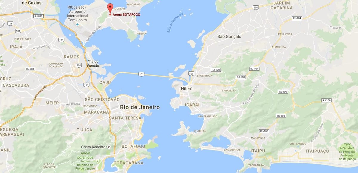 Karte stadionā Luso-Brasileiro
