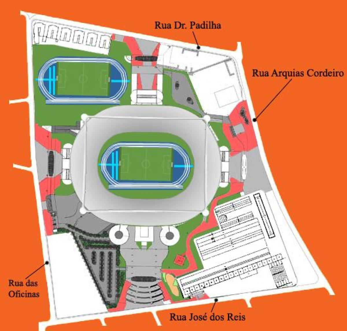 Karte stadionā Engenhão