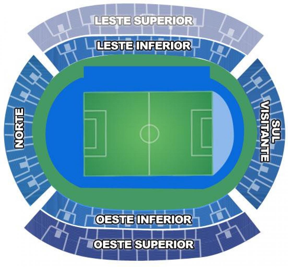 Karte stadionā Engenhão secteurs