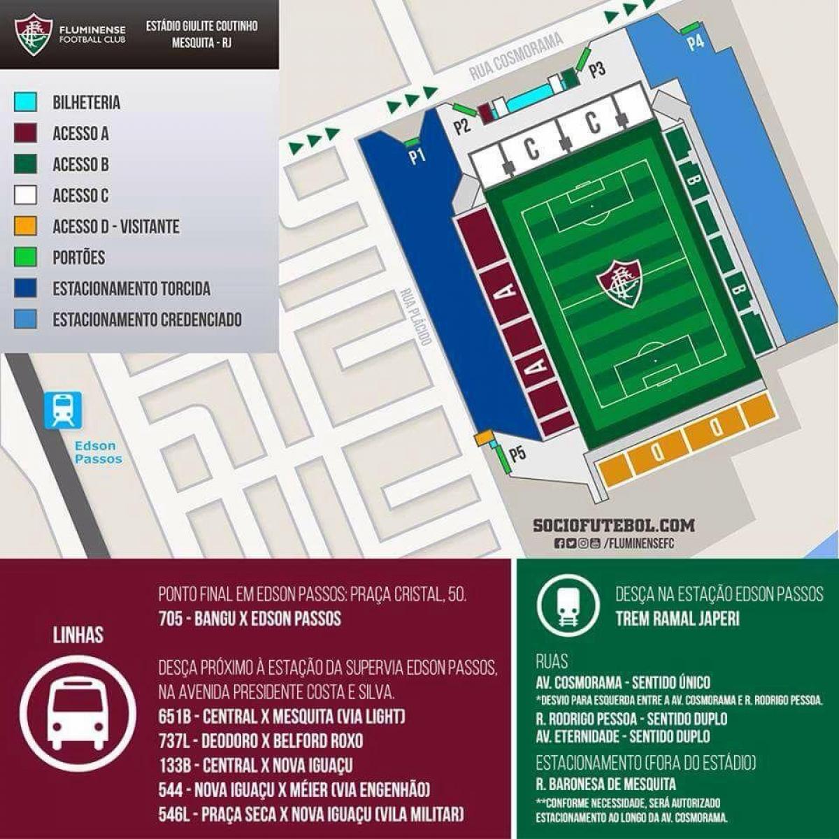Karte stadionā Giulite Coutinho
