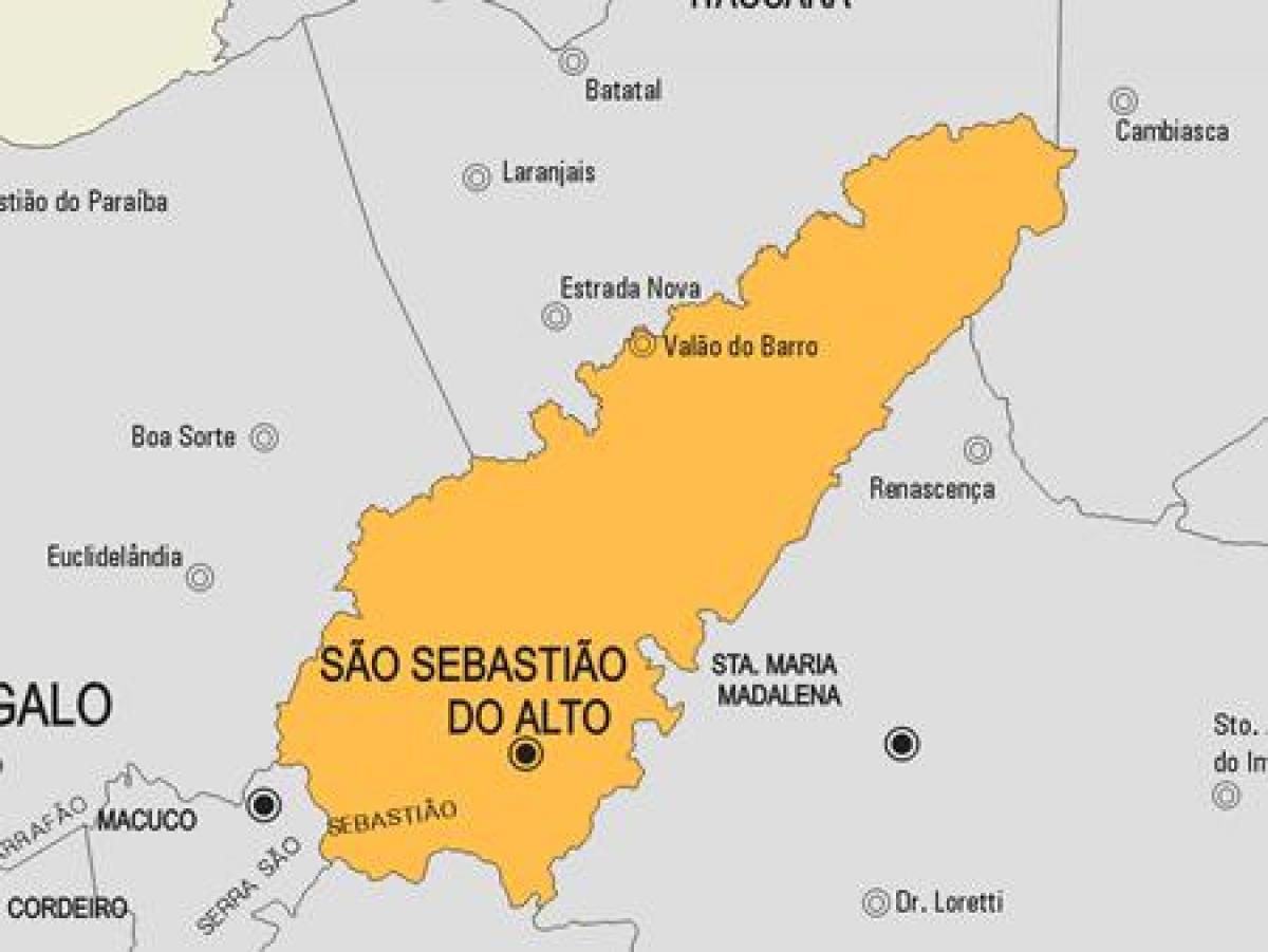 Karte São Sebastião do Alto pašvaldības