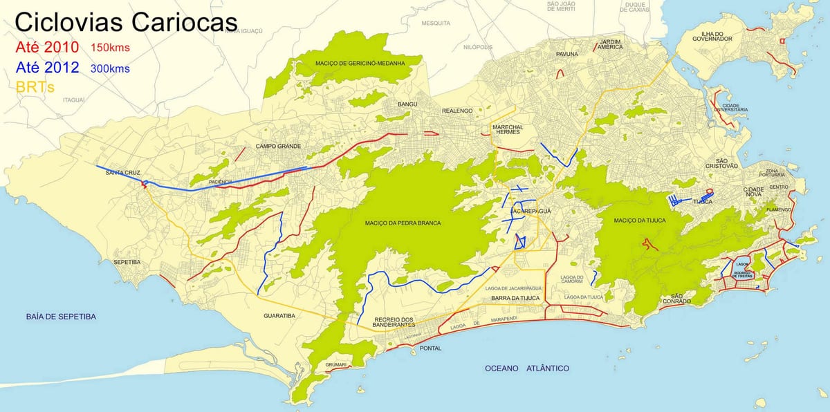 Karte velosipēdu takas, Rio de Janeiro