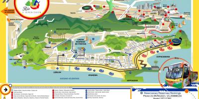 Karte ar Apskates autobusu Rio de Janeiro