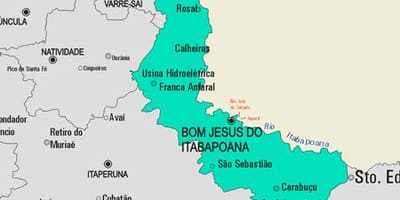Karte Bom Jesus do Itabapoana pašvaldības