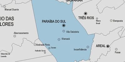 Karte Paraíba do Sul pašvaldības