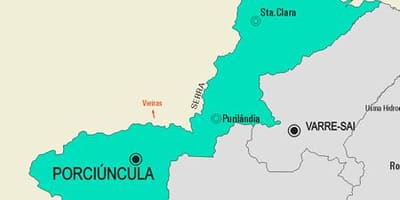 Karte Porciúncula pašvaldības
