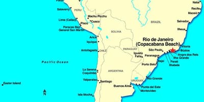 Karte Rio de Janeiro atrodas Dienvidamerikā