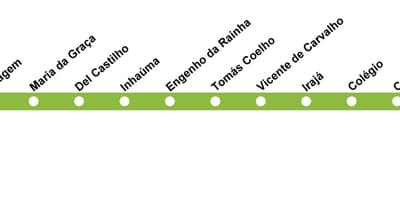 Karte Rio de Janeiro metro - 2. Līnija (zaļš)