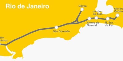 Karte Rio de Janeiro metro Līnijas 4
