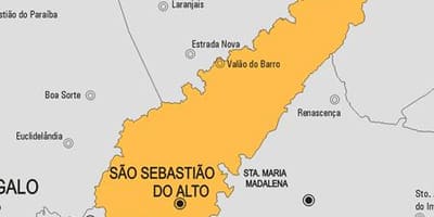 Karte São Sebastião do Alto pašvaldības