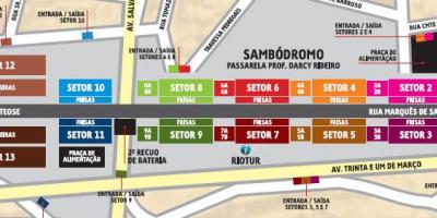Karte Sambódromo