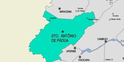 Karte Santo Antônio de Pádua pašvaldības