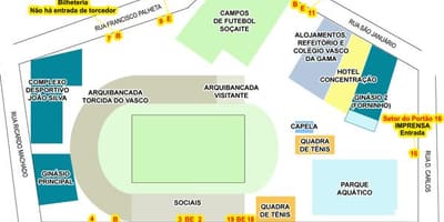 Karte stadionā São Januário