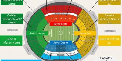 Karte stadionā Maracanã secteurs