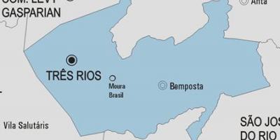 Karte Três Rios pašvaldības